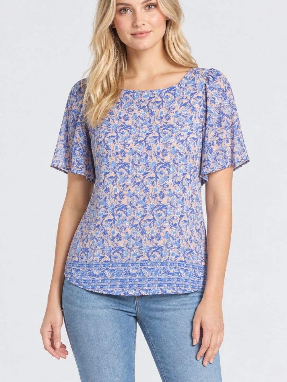Lucky Brand Mixed Media Flutter Sleeve Medium #A4528